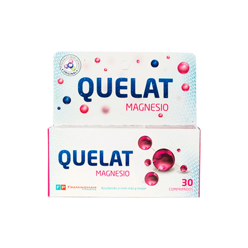 Quelat Magnesio Suplemento Aminoquelado Alta Absorción x 30 Comp