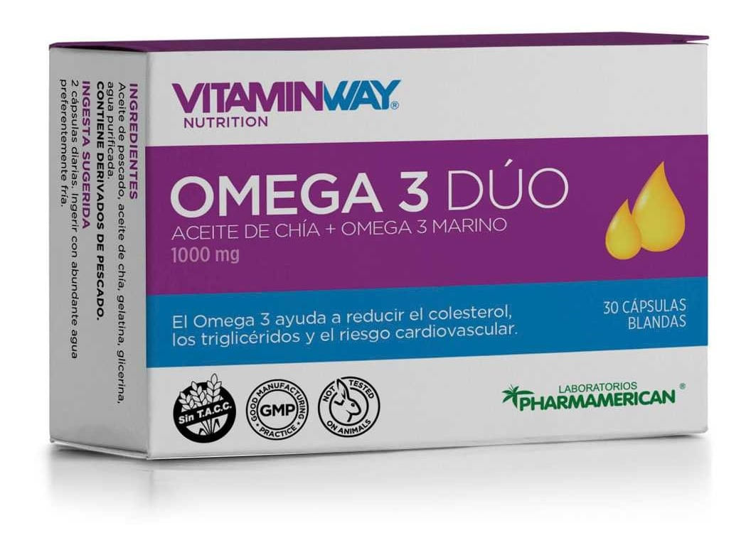 Omega 3 Dúo Vitamin Way Suplemento Cardio x 30 Caps