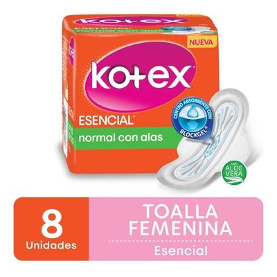 Kotex-Esencial-Toallas-Femeninas-Normal-Con-Alas-8-Unidades-en-Pedidosfarma