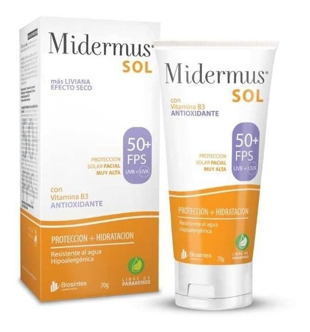 Protector Solar Facial Con Vitamina B3 Midermus FPS50 50g