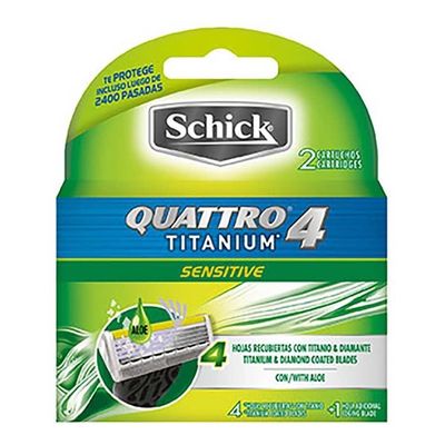Schick-Quattro-4-Titanium-For-Men-Repuesto-De-Afeitar-2u-en-Pedidosfarma