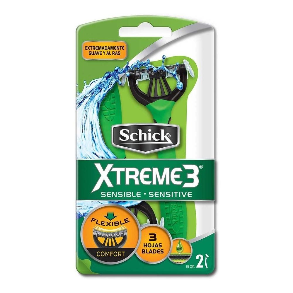 Schick Xtreme 3 Piel Sensible Afeitadora Descartable 2u pedidosfarma