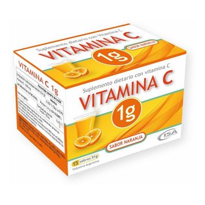 Vitamina C 1g Suplemento Sabor Naranja 15 Sobres En FarmaPlus - pedidosfarma vitamina c 1 mg