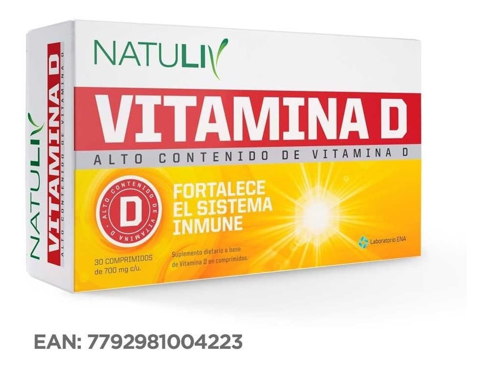 Natuliv Vitamina D Fortalece Sistema Inmune x 30 Comp