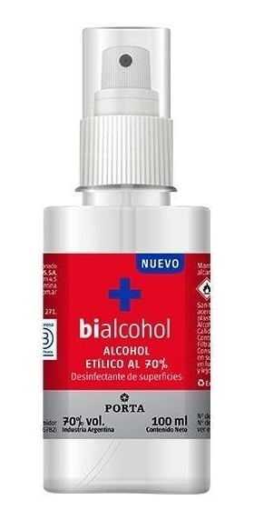 Bialcohol Alcohol Etílico 70% En Spray 100ml 1 Unidad