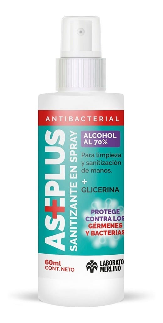 Aseplus Antibacterial Alcohol 70% Sanitizante Spray 60ml