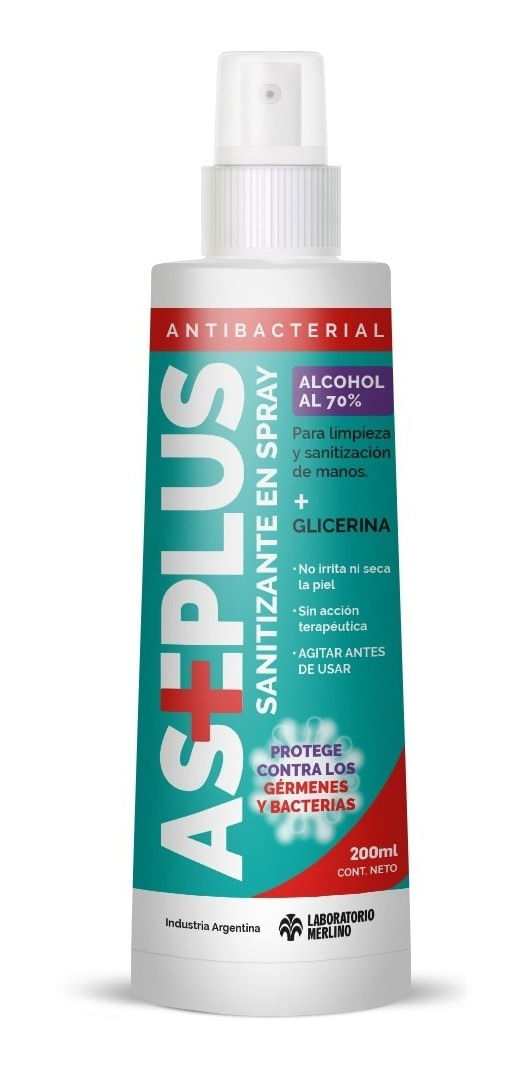 Aseplus Antibacterial Alcohol 70% Sanitizante Spray 200ml