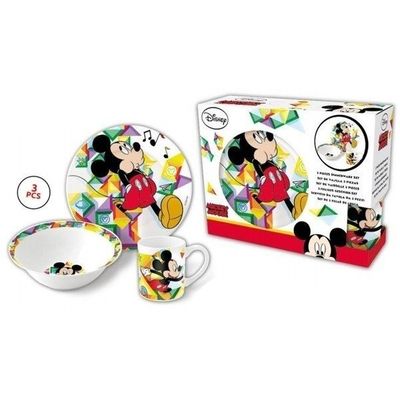 Vajilla Infantil Reutilizable Mickey Mouse - Plato, Cubiertos Acero Inoxidable, Apta Microondas, Sin BPA