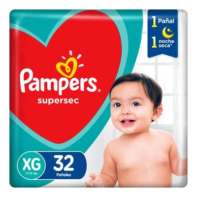 Pampers Supersec Max Pañales Extra Grande X 32 unidades En FarmaPlus ...