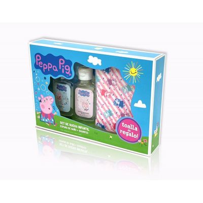 Peppa-Pig-Set-De-Baño-Infantil--3-Shampoo---Espuma---Toalla-en-FarmaPlus