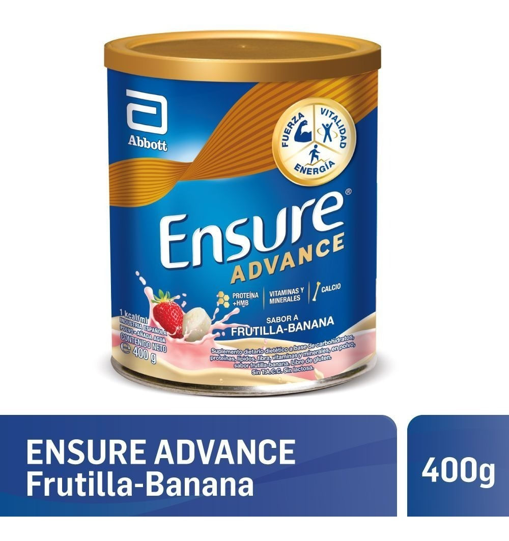 Ensure Advance Polvo Frutilla Banana 400g x 1 Unidad