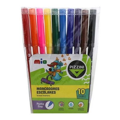 Pizzini-Mio-Marcadores-Fibras-Escolar-X10-Colores
