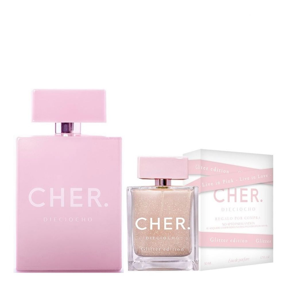Set Perfume Mujer Cher Dieciocho 100ml Edp + Glitter Edition en
