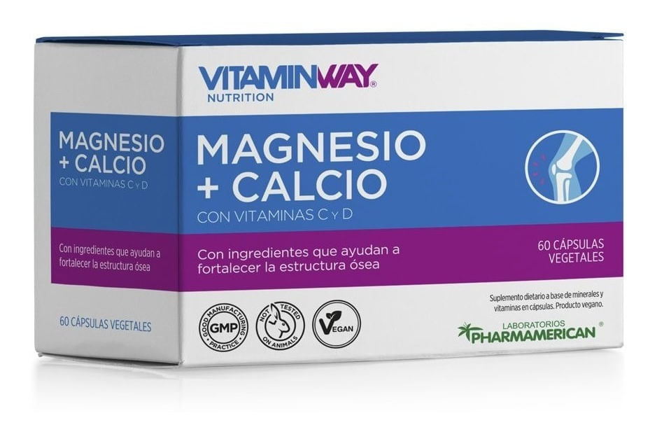 Suplemento Magnesio Calcio VitaminWay Huesos Fuertes x 60 Cápsulas