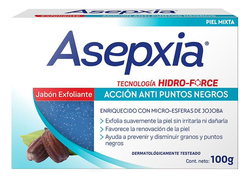 Jabón Exfoliante Asepxia con Ácido Salicílico y Glicólico 100g
