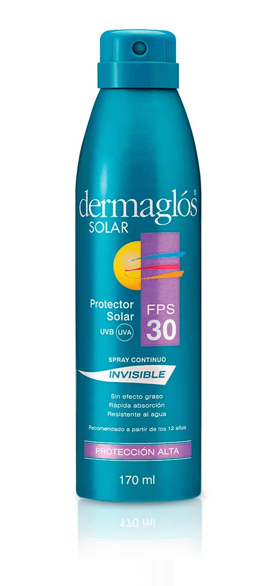Protector Solar FPS30 Dermaglós Solar Invisible Spray Continuo 170ml