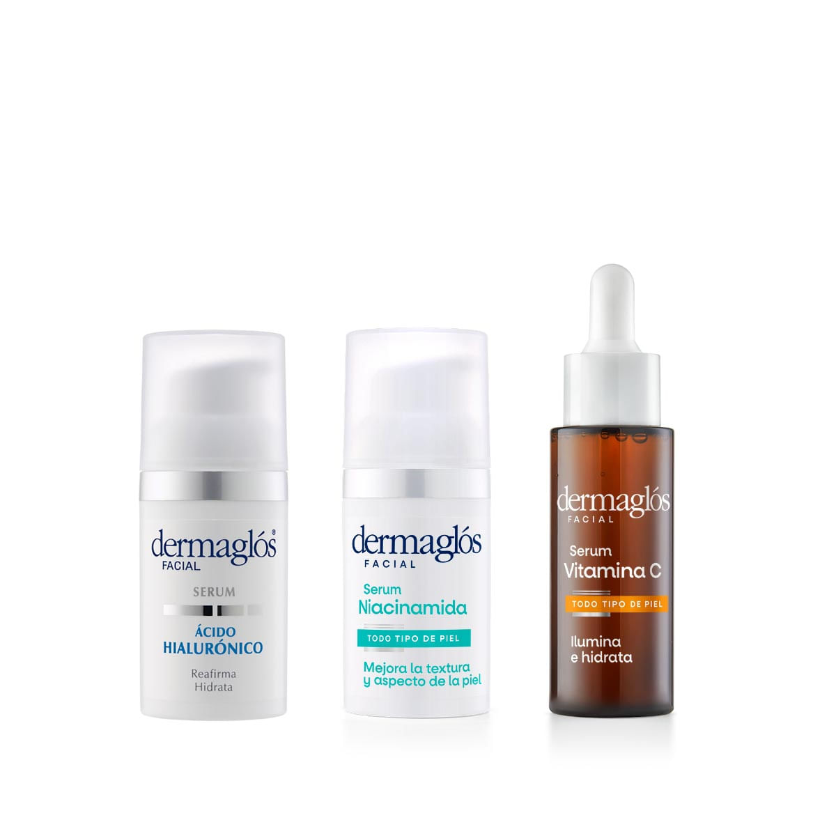Kit Facial Dermaglós Serum Ácido Hialurónico Vitamina C Niacinamida