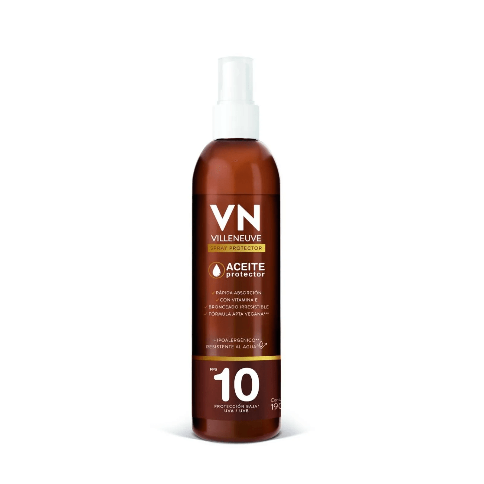 Protector Solar Spray Aceite Villeneuve FPS10 190ml
