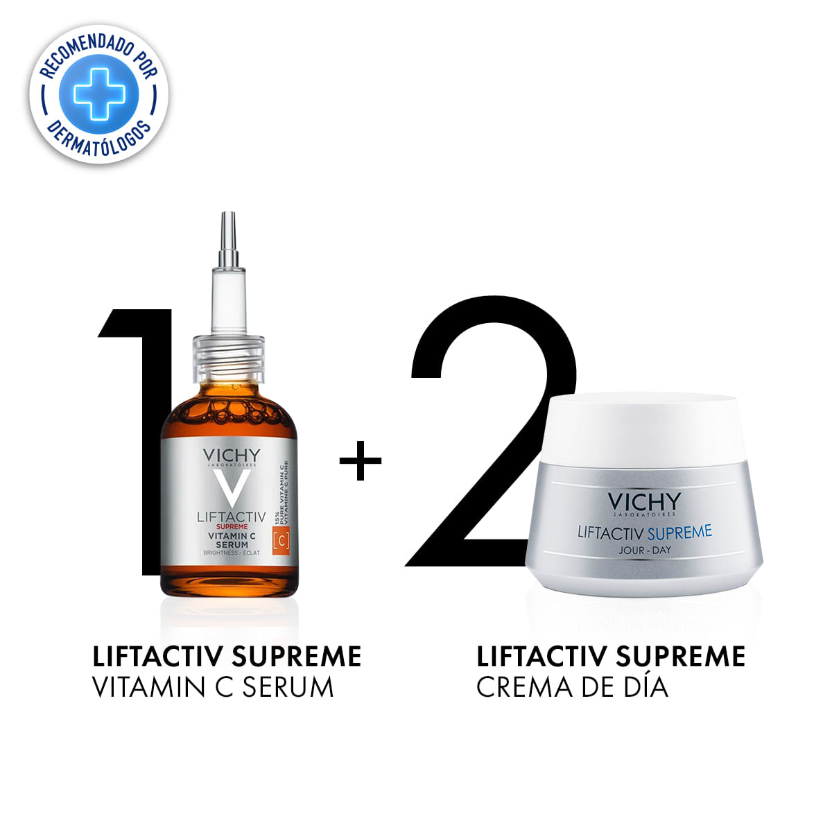 Combo Vichy Liftactiv Serum Vitamina C y Crema Supreme Día 20ml + 50ml
