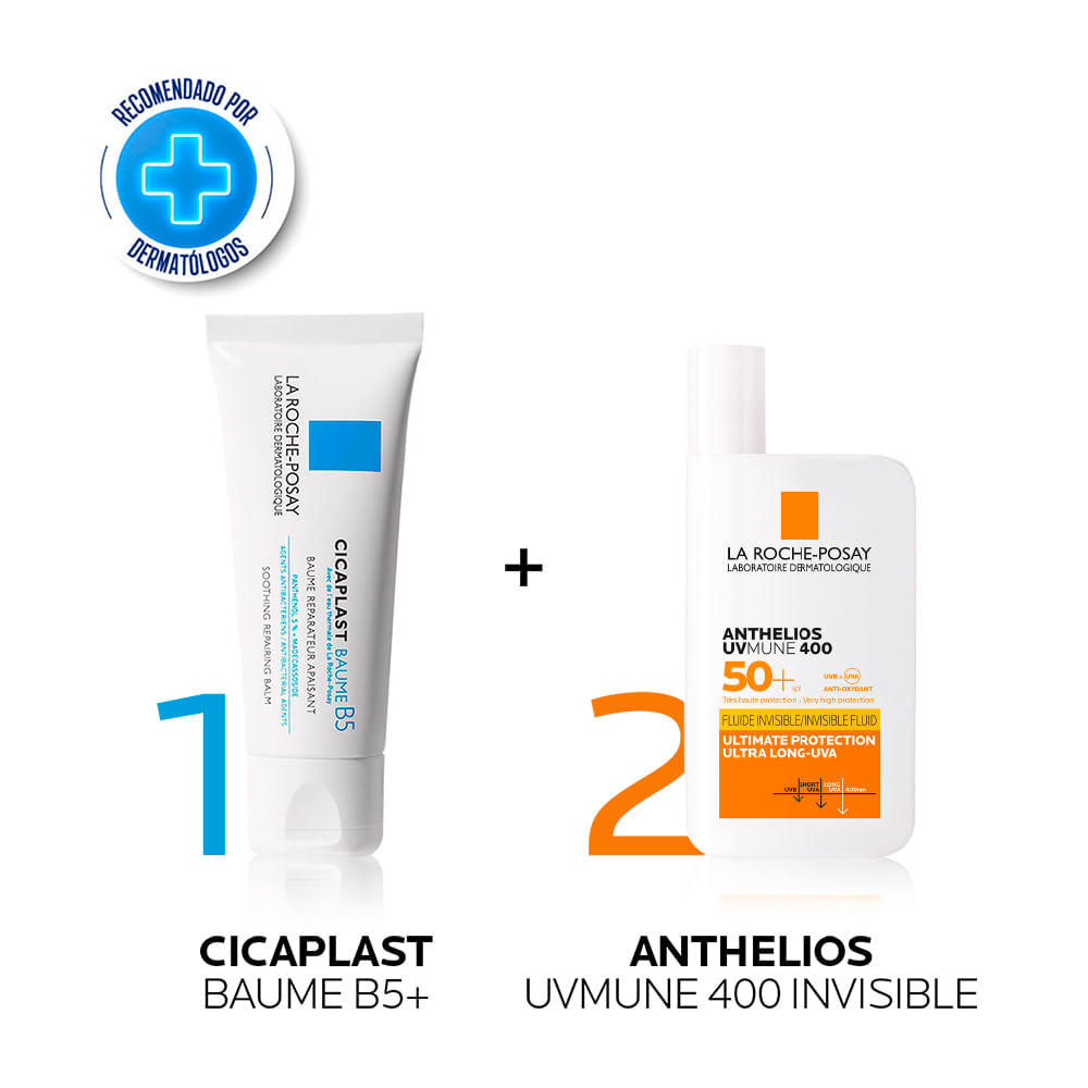 Combo Hidratante La Roche-Posay Cicaplast 100ml y Anthelios UV Mune Fluido