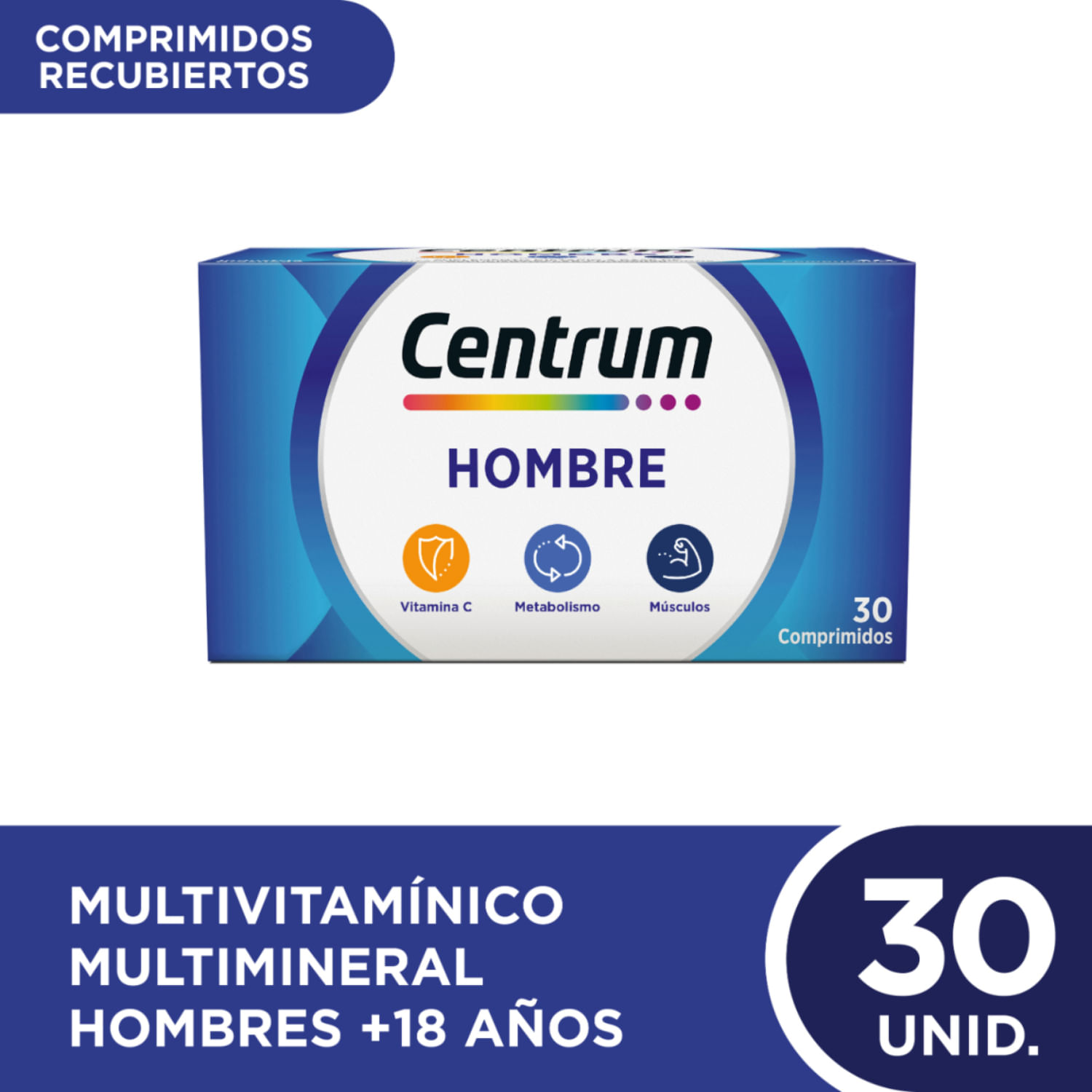 Centrum Hombre Multivitamínico Multimineral x 30 Comp