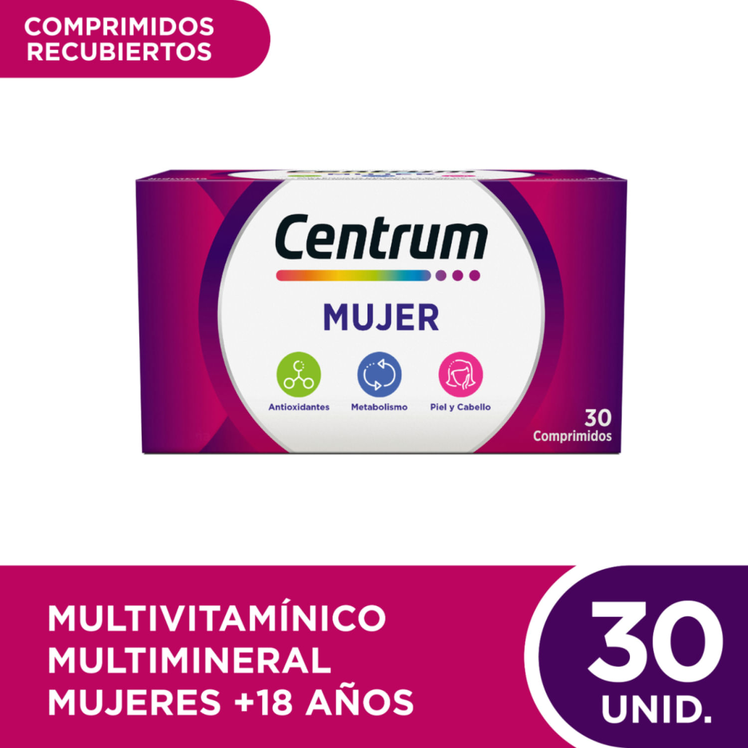 Centrum Mujer Multivitamínico Multimineral x 30 Comp