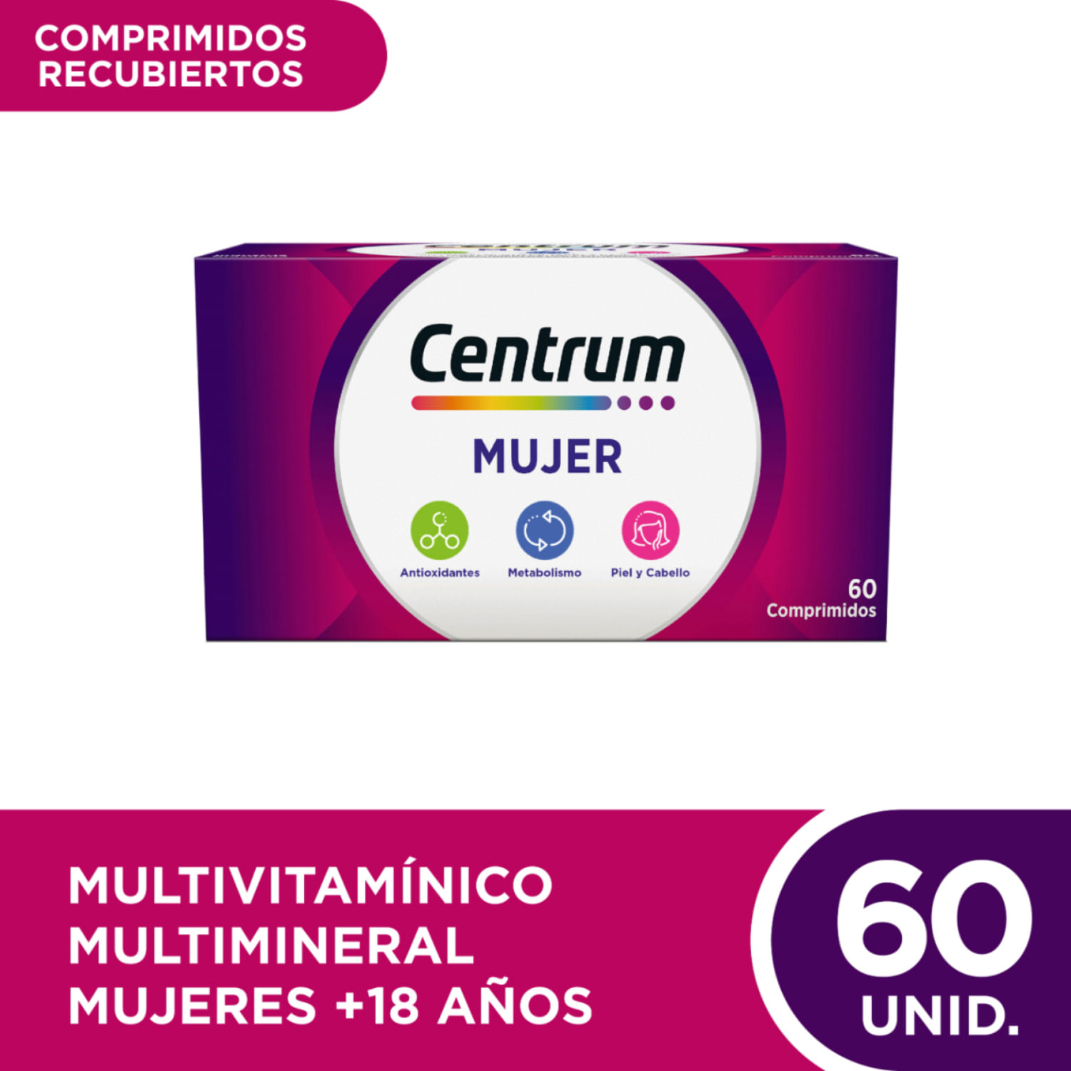 Centrum Mujer Multivitamínico Multimineral x 60 Comp