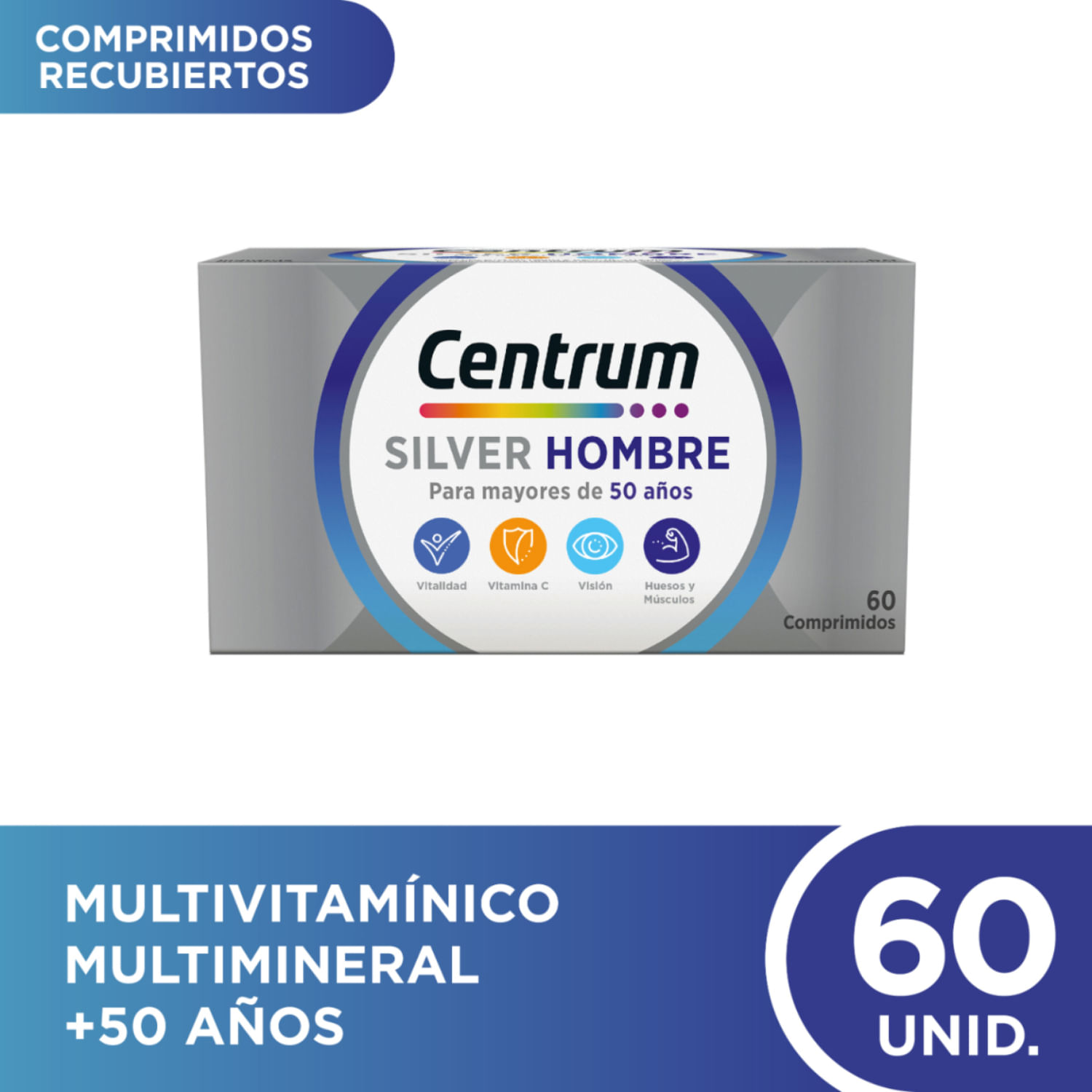 Centrum Silver Hombre +50 Multivitamínico x 60 Comp