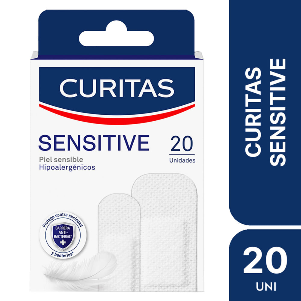 Apósitos adhesivos Curitas Sensitive para Piel Sensible x 20 unidades