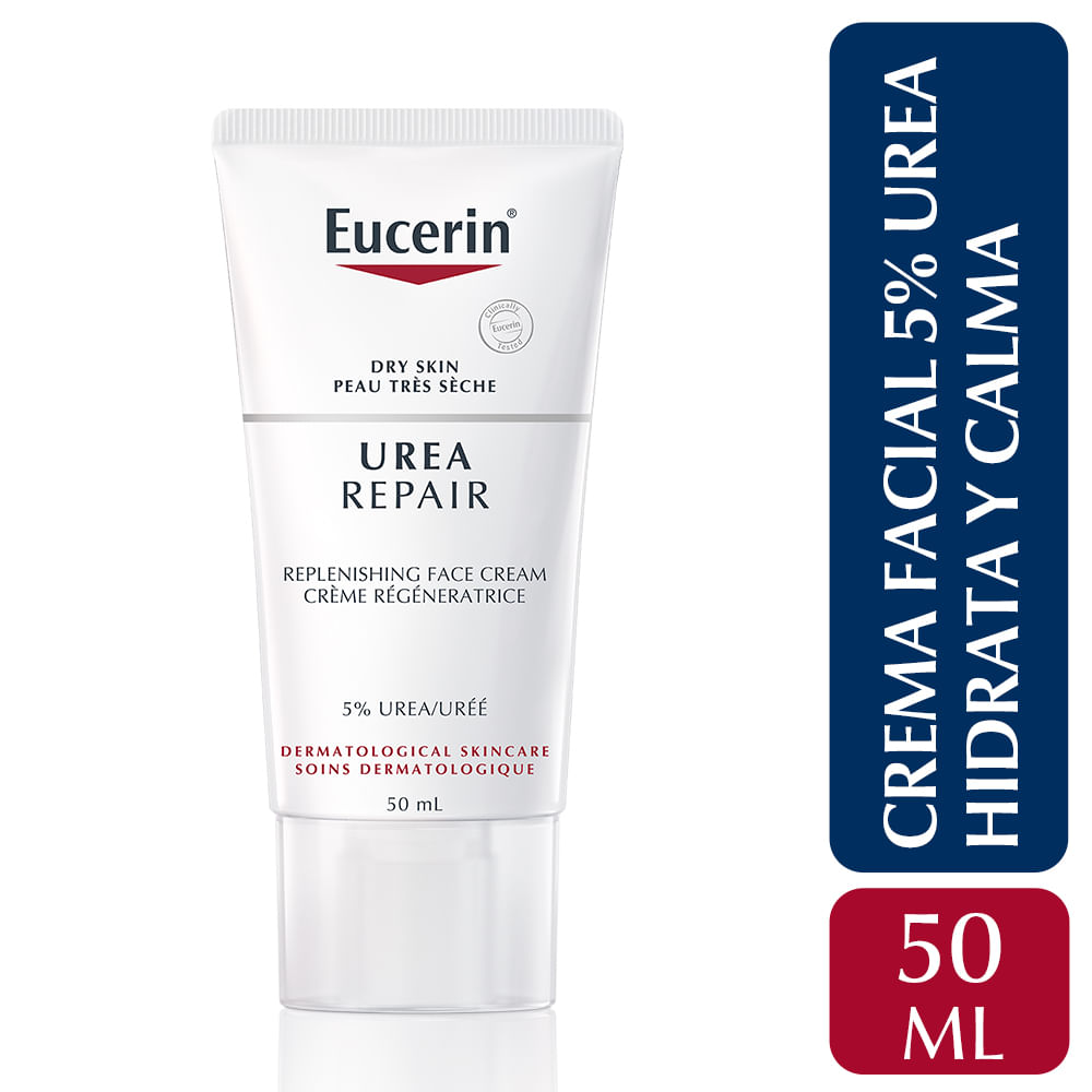 Crema emoliente facial Eucerin UreaRepair PLUS 5% para piel seca x 50 ml