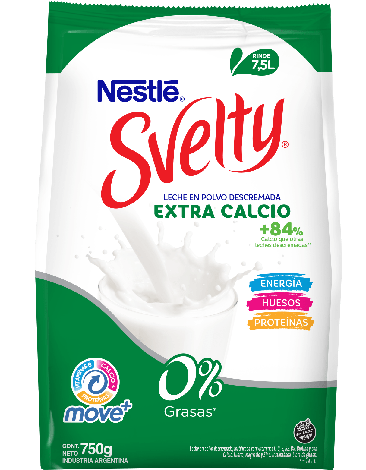 Svelty Move+ Leche En Polvo Extra Calcio Softpack 750g