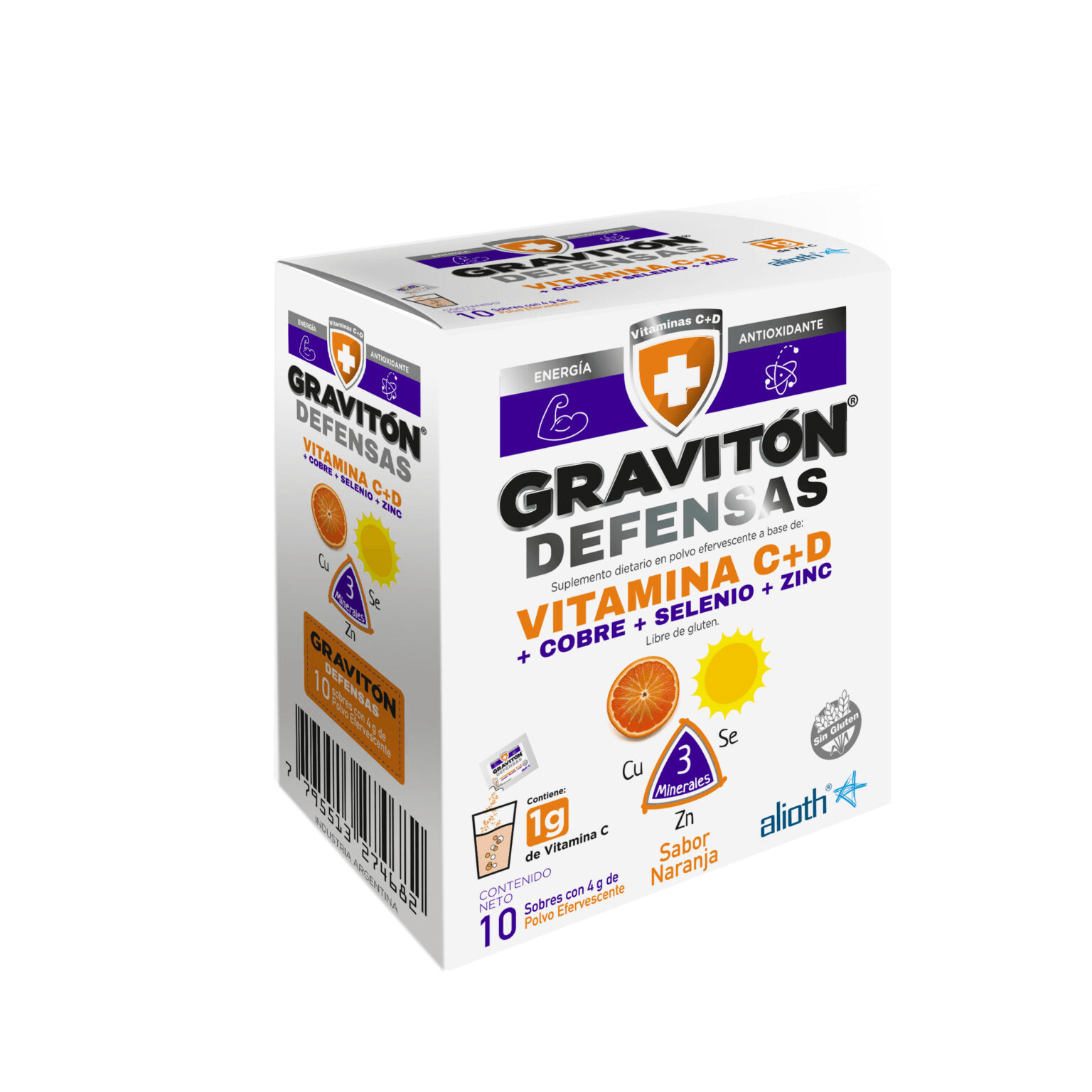 Gravitón Defensas Vitamina C, D, Cobre y Zinc x 10 Sob