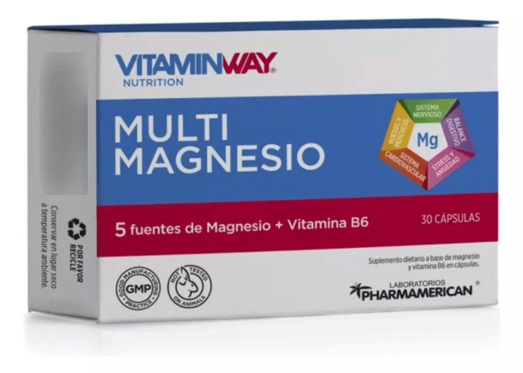 Suplemento Multi Magnesio Vitamin Way Músculos x 30 Cápsulas