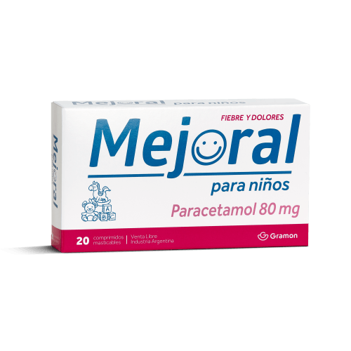 Mejoral Niños Analgésico y Antifebril 20 Comprimidos Masticables