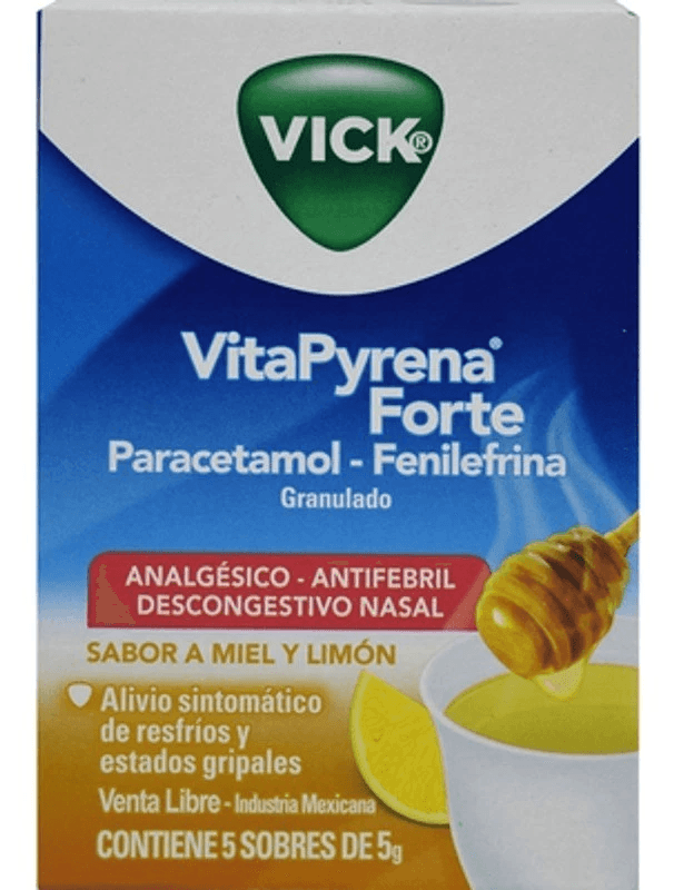 Vick Vitapyrena Forte Analgésico Antifebril Descongestivo 5 sobres