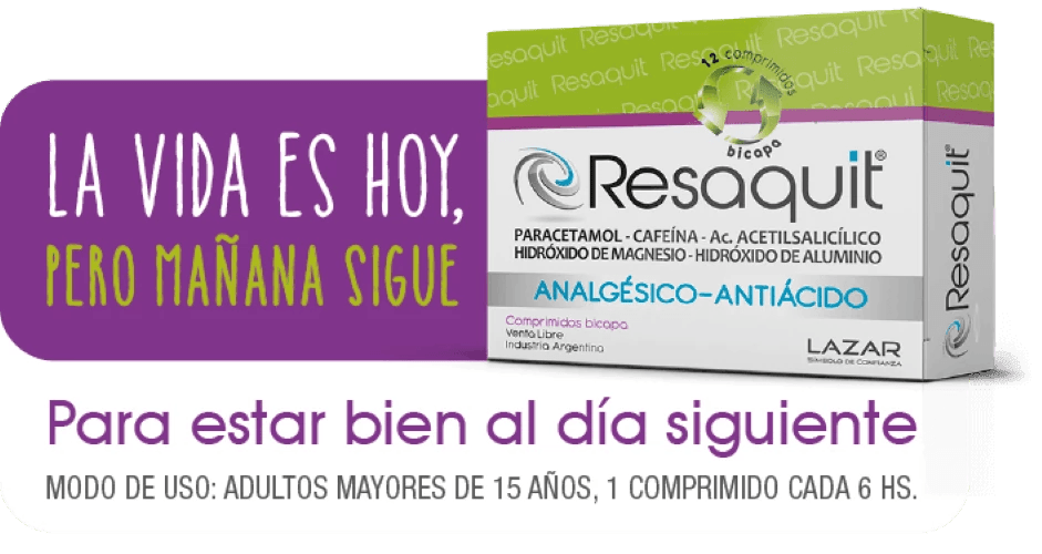 Resaquit Analgésico Antiácido Resaca  (25x4) 100 comprimidos bicapa
