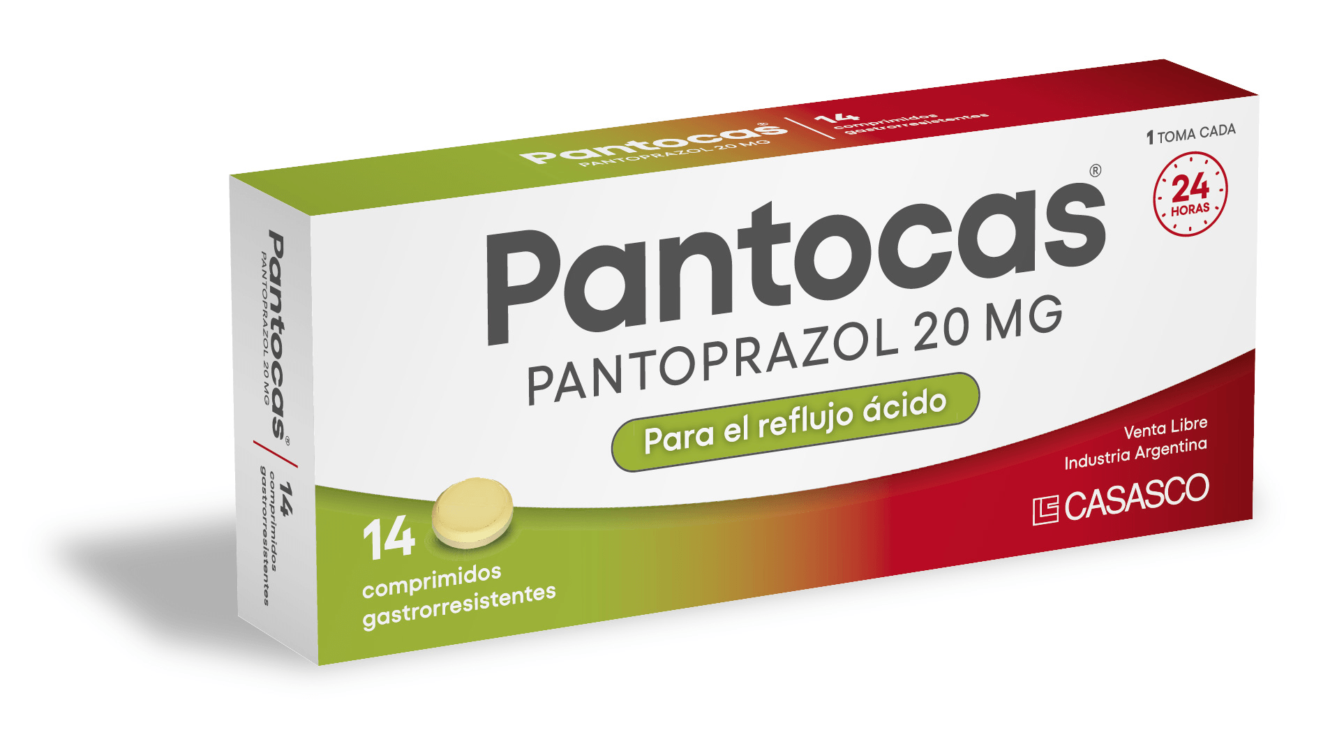 Reflujo Acido Pantocas 20 mg Pantoprazol 14 comprimidos