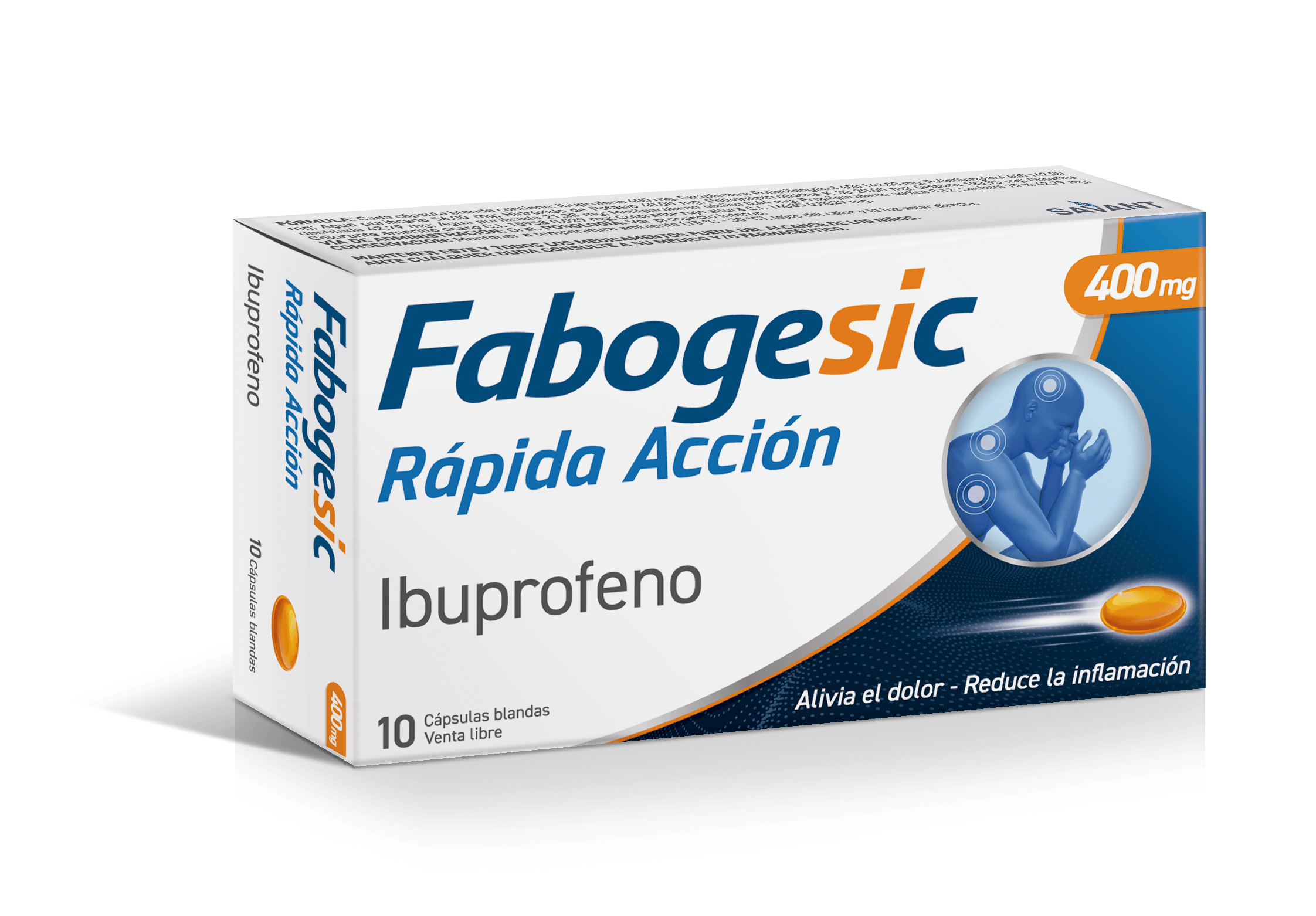 Fabogesic Ibuprofeno 400 Rápida Acción 10 cápsulas blandas