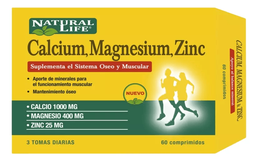 Natural Life Calcio Magnesio Zinc Huesos y Defensas x 60 Comp