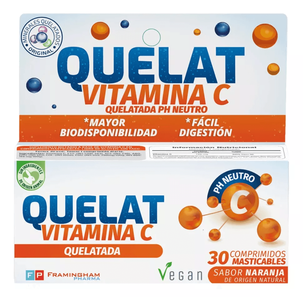 Quelat Vitamina C Quelatada x 30 Comprimidos Masticables