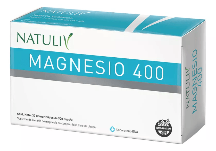 Suplemento Magnesio 400 Natuliv Relajación Muscular x 30 Comp