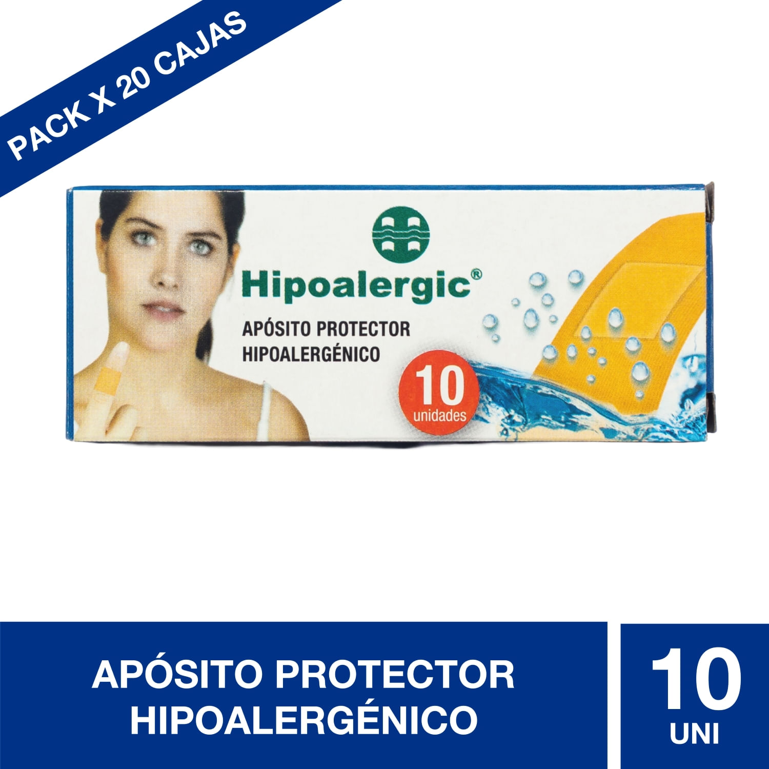 Hipoalergic Poly Apósitos Adhesivos Plásticos (10 Unidades) - Pack x 20 cajas -