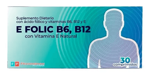 Efolic B6 B12 Vitaminas Ácido Fólico x 30 Comp