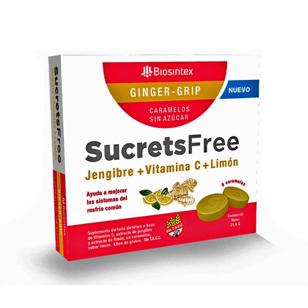 Vitamina C Sucrets Free Ginger-Food Jengibre x 9 Caramelos