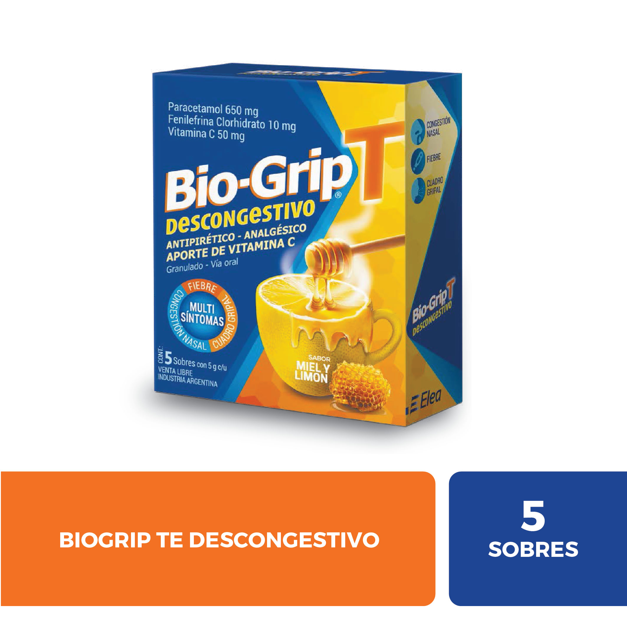 BioGrip Té Descongestivo Antigripal 5 sobres