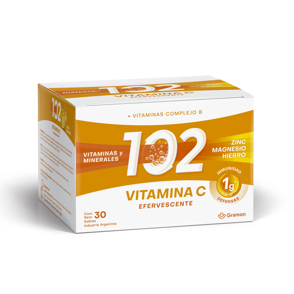 102 Vitamina C Efervescente Antigripal x 30 Sobres