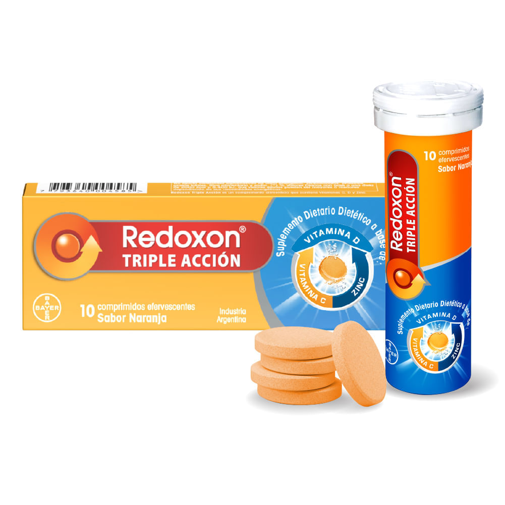 Redoxon Triple Acción Vitamina C, D y Zinc x 10 Comp