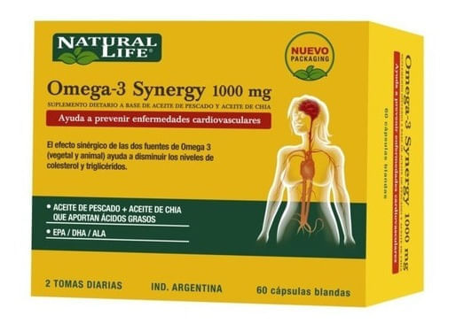 Omega-3 Natural Life Chía y Aceite de Pescado x 60 Caps