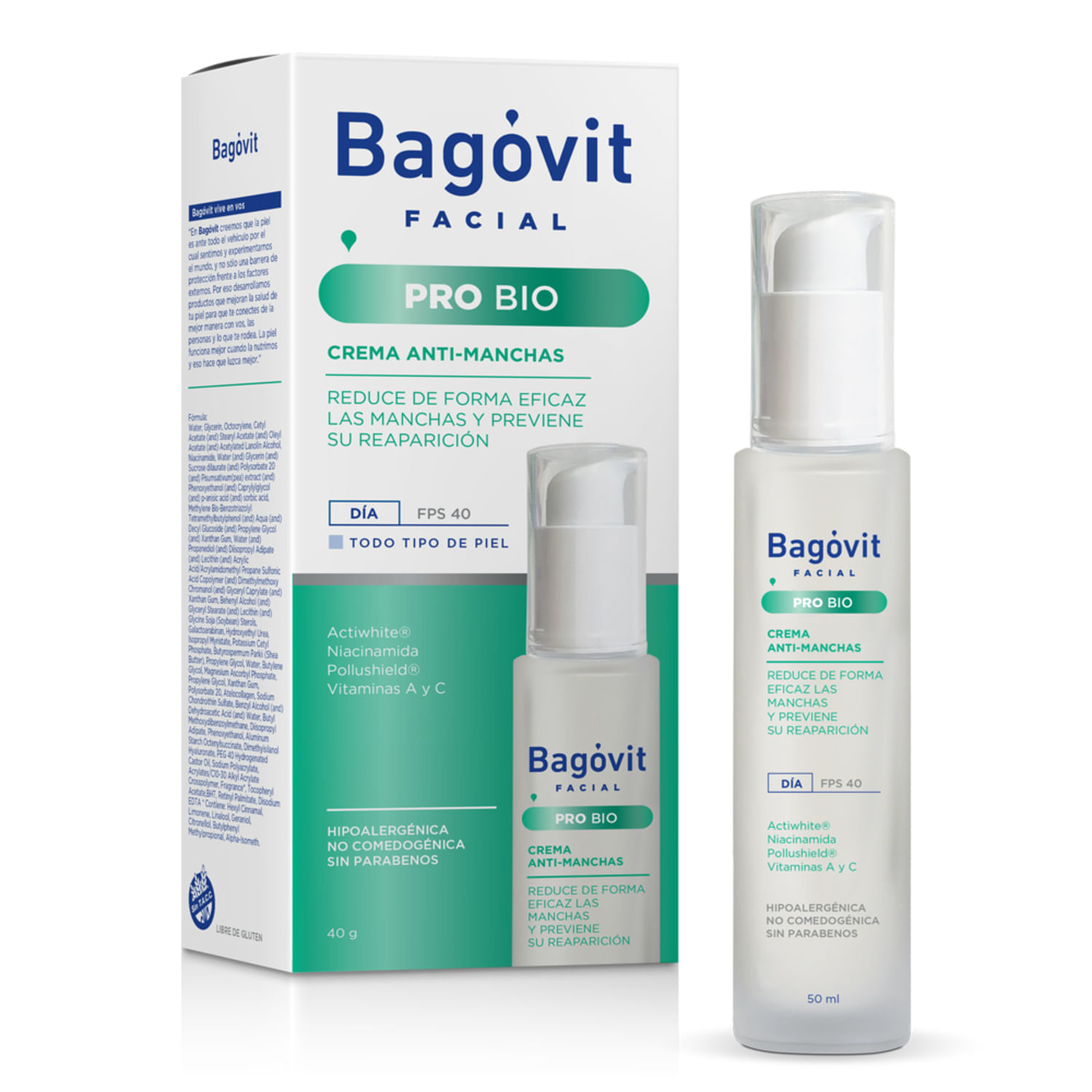 Crema Facial Antimanchas Bagovit Pro Bio 50ml