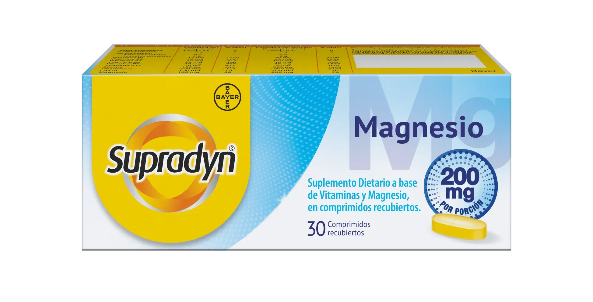Supradyn Magnesio 200mg y Vitaminas Complejo B x 30 Comp